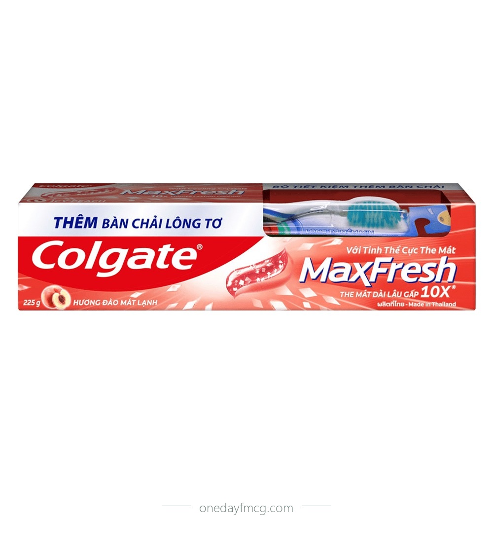 Colgate MaxFresh Toothpaste Icy Peach 225g (+ TB) x 36 tubes